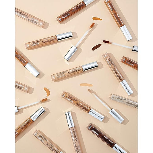 Neutrogena Healthy Skin Radiant Brightening Cream Concealer with Peptides & Vitamin E Antioxidant, Lightweight Perfecting Concealer, Brulee Light/Medium 01 cool undertones, 0.24 oz