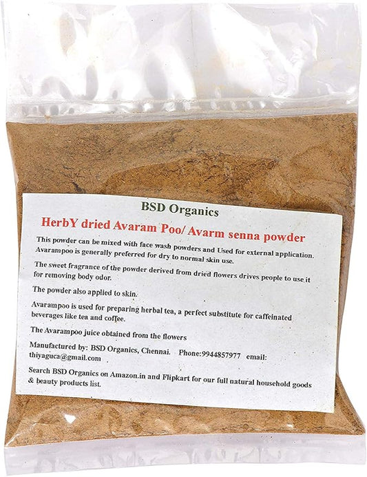 Herby Powder of Avarampoo/Avarm Senna/Senna Auriculata/Tanner's Cassia/Tamgedu for Tea, Skin Care and More - 100 g / 3.5 ounce
