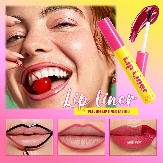 Peel-Off Lip Tint, Moisturizing Highly Pigmented Peel-Off Lip Makeup 24H Color Hold, Waterproof & Smudge-Proof Lip Gloss Long-Lasting Lip Stain for Women, 02#Rose