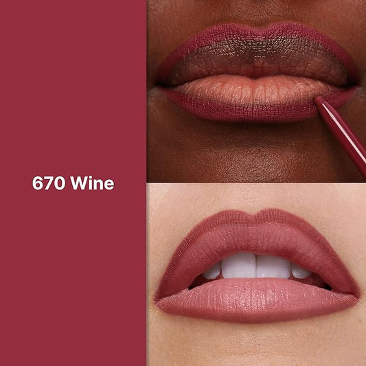 Revlon Colorstay Lip Liner with Built-In Sharpener, Valentine's Day Makeup Gifts for Women, Longwear Rich Colors, Smooth Application, 670 Wine, 0.01 oz