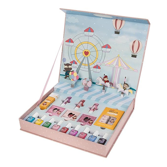 Miss Nella Pop-up beauty suitcase, Nails and Accessories Set, Perfect for children and Teens, Great for Parties and Sleepovers- Kid Friendly and Non-Toxic