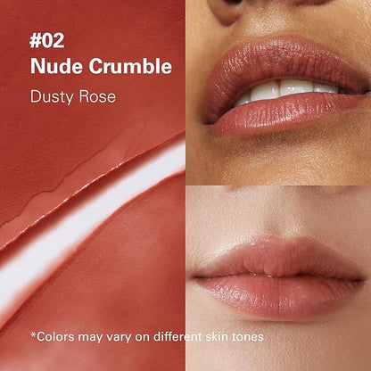 Melixir Vegan Lip Butter #02 Nude Crumble(Tinted) (+11 more colors), Bee Free, Petrolatum Free, Deep Nourishing Plant-Based Vegan Chapstick, Lip Balm for Dry, Cracked and Chapped Lips