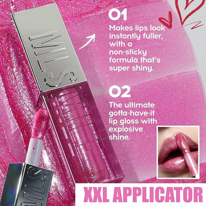 3 PCS High Shine Glitter Lipglossey,Diamond Glitter Lip Gloss Long Lasting Moisturizing Lip Gloss Non-sticky Glossy Glitter Liquid Lipstick for Women,girls 0.33fl oz