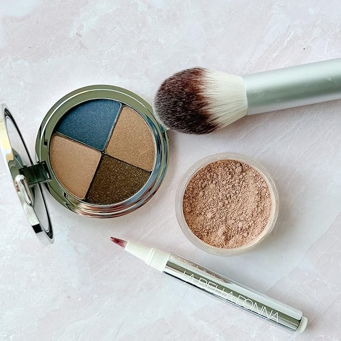 La Bella Donna Loose Mineral Foundation, Non-Chemical SPF50, Only 4 Ingredients, Reef-Safe, Non-Nano, Natural Mineral Makeup with Sun Protection | 10g | Caffe