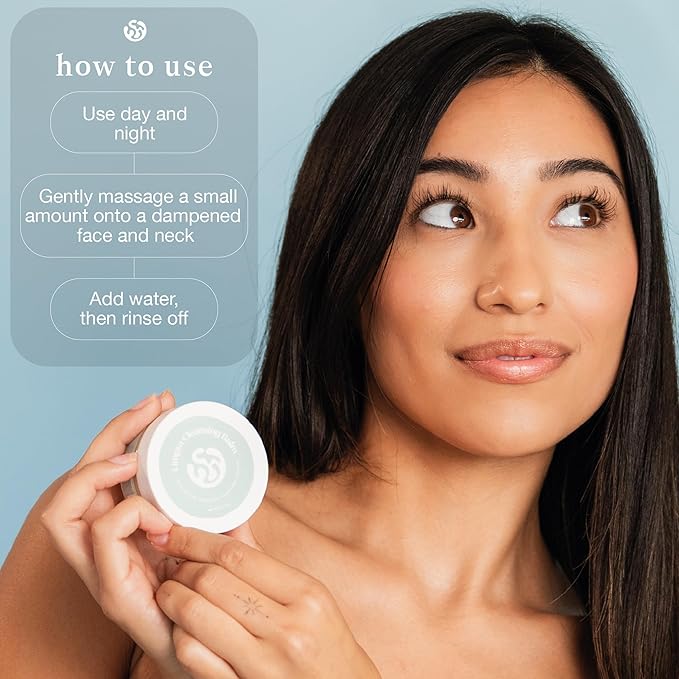 BOHO Skin Cleansing Balm - Hydrating & Moisturizing Facial Cleanser & Makeup Remover Balm for All Skin Types - Natural Deep Pore Cleanser with Vitamin E & Botanical Extracts (2oz)