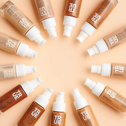Catrice | True Skin Hydrating Foundation | Lightweight Buildable Coverage with Hyaluronic Acid and Watermelon Seed Oil | Vegan & Cruelty Free (040 | Neutral Hazel)