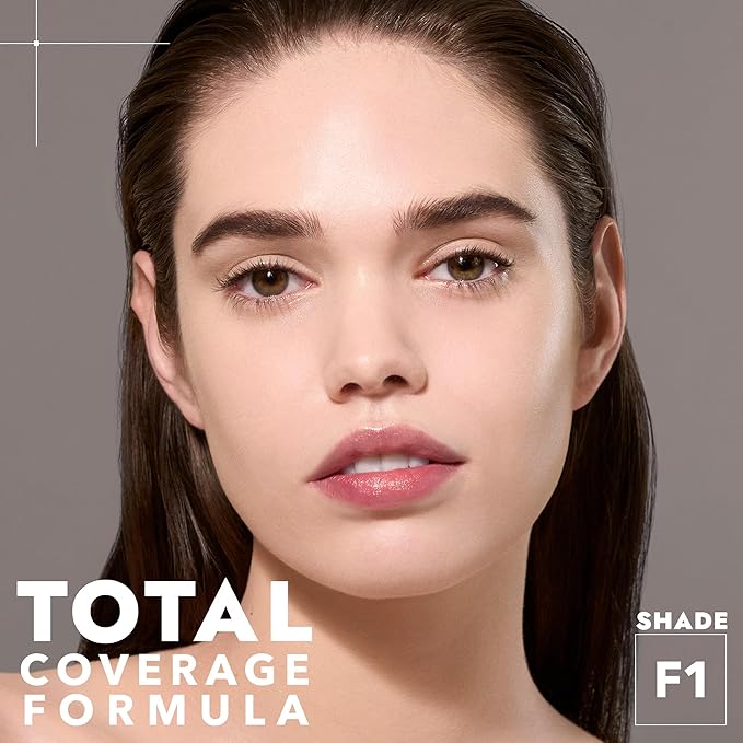 COVER FX Complete Coverage Kit: Total Cover Cream Foundation - Shade F1 + Custom Cover Blending Brush