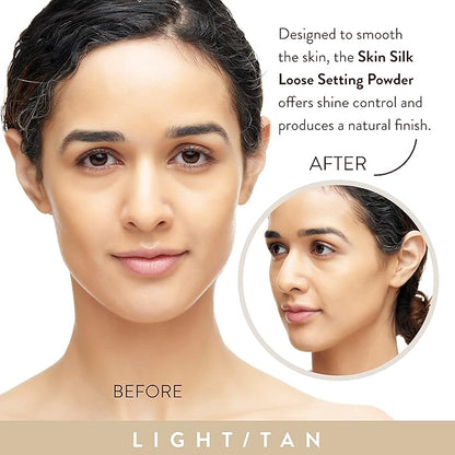 Mented Cosmetics Pressed Powder Makeup, Translucent Setting Powder Compact for Face Make up, Oil Control, Matte Finish, Long-Lasting Wear, Ideal for Black Women, Portable Compact Design, Light/Tan