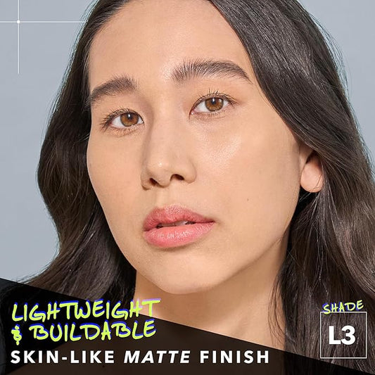 COVER FX Power Play Foundation - Shade L3 - Buildable Full Coverage - Waterproof Sweat-Proof Transfer-Proof - Natural Matte Finish - All Skin Types