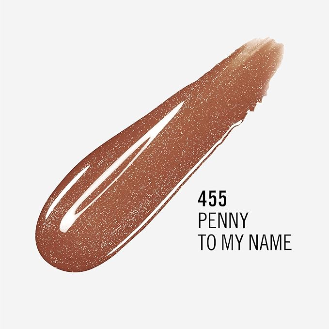 Rimmel London Stay Glossy, 455 Penny To My Name, Lip Gloss, Non-Sticky, Color and Shine, Up To 6-Hour Wear, Precise Applicator, 0.18oz