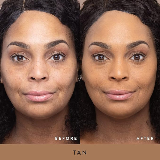 LAURA GELLER NEW YORK Redness Care Kit: Double Take Liquid Foundation, Tan + Ideal Fix Concealer, Tan + Baked Blurring and Setting Powder, Tan/Deep