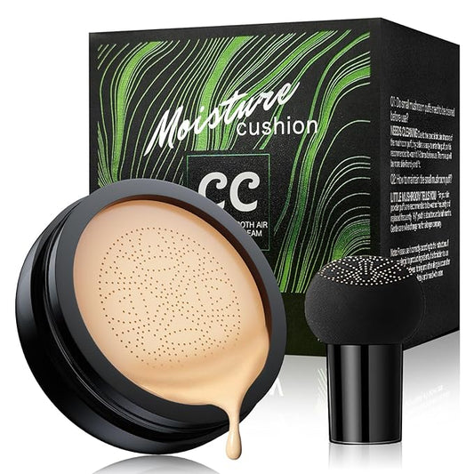 Mushroom Head Air Cushion CC Cream - Moisturizing BB Cream Foundation, Long-Lasting Waterproof New Mushroom Head Air Cushion Foundation Concealer for Even Skin Tone (Natural, 1 PCS)