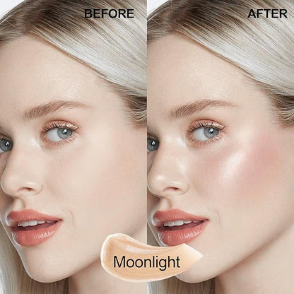 FV Liquid Highlighter Makeup, Lightweight & Shimmer Finish Highlighter Beauty Wand with Buildable Formula, Multiuse Face Highlighter Stick for Glowing Skin, Vegan & Cruelty-free, 02 Moonlight