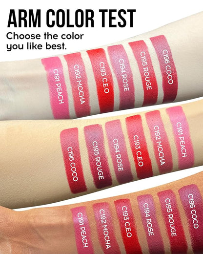 Matte Lipstick Brown Red, Nude Matte Red Lipstick Long-Lasting Lip Makeup Waterproof Smudge Proof for Women, Silky Velvet Moisturizing Lip Stick High Impact Lip Color Lip Gloss Balm Gift for Girls-06