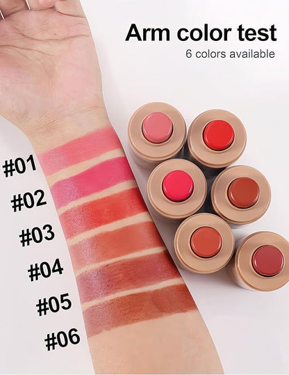 MAEPEOR Matte Blush Stick Creamy Natural Looking Finish Face Blush Long-Lasting Lightweight Buildable Blushes Stick for Cheeks (Color H02)