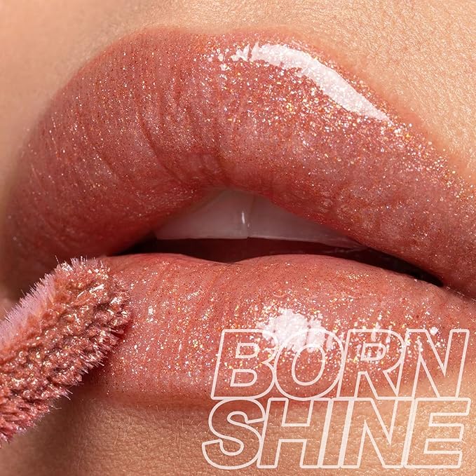 FOCALLURE High Shine Glitter Lip Gloss,Hydrates and Soothes Lips for a Gorgeous,Delivers a Non-sticky Glossy finish,Long-lasting Shine & Fuller-looking Lip Makeup,NU01 JOANNE
