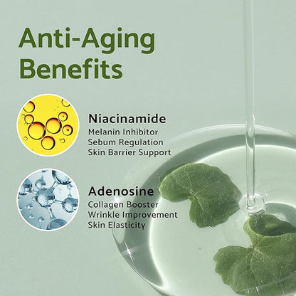 IUNIK Centella Asiatica Cleansing Oil Makeup Sunscreen Remover Mild Cleanser & Tea Tree Relief Facial Serum Non-sticky Non-greasy Gentle Soothing Moisturizing Calming Ampoule Korean Skincare