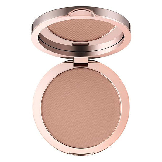Sunset - Matte Bronzer Compact - Light Medium - Easily Blendable - Silky texture, Lightweight, Long-lasting, Natural hydration - Sun Kissed glow - Paraben Free - Cruelty-Free - 0.39 Oz