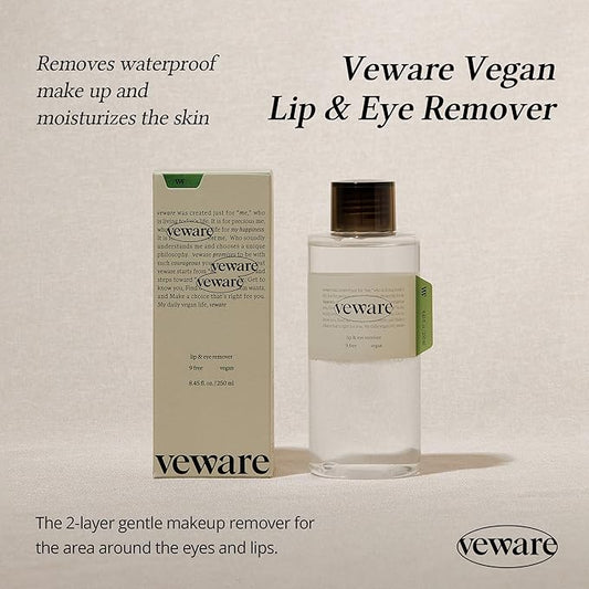 Vegan Lip & Eye Remover 8.45 fl.oz and Vegan pH Balancing Cleansing Water 16.9 fl.oz Bundle l Micellar Water, Makeup Remover, Hypoallergenic Moisturizing Cleansing
