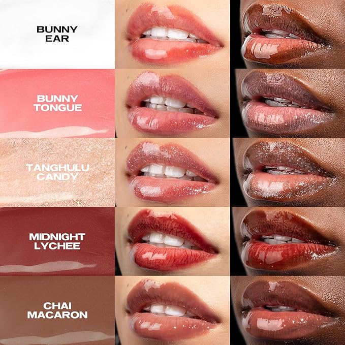 Sacheu Lip Elixir Nourishing and Hydrating Lipgloss — Moisturizing Plumping Lip Gloss Enriched with Collagen, Non-Sticky Lip Color Smooth High-Shine Finish, Vegan & Cruelty-Free, Tanghulu Candy