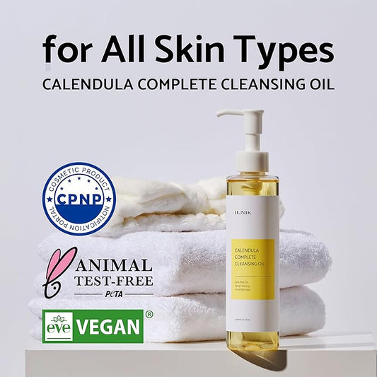 IUNIK Calendula Jojoba Oil Cleanser Gentle Makeup Remover Pore Cleansing Oil & Rose Galactomyces Synergy Serum, Tea Tree Relief Serum, Propolis Vitamin Synergy Serum Trial Travel Kit Korean Skincare