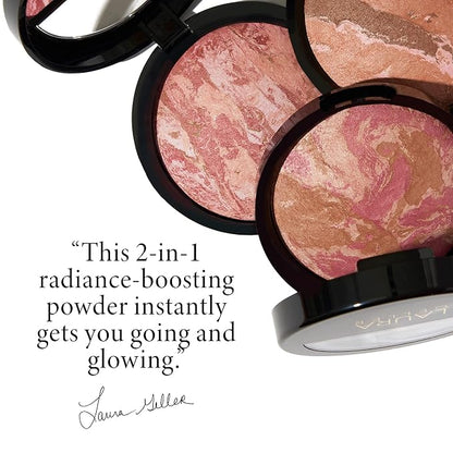 LAURA GELLER NEW YORK Baked Blush-n-Bronze Marbleized 2-in-1 Sculpting Bronzer Blush - Ginger Bronze - Contour Face with a Radiant Flush