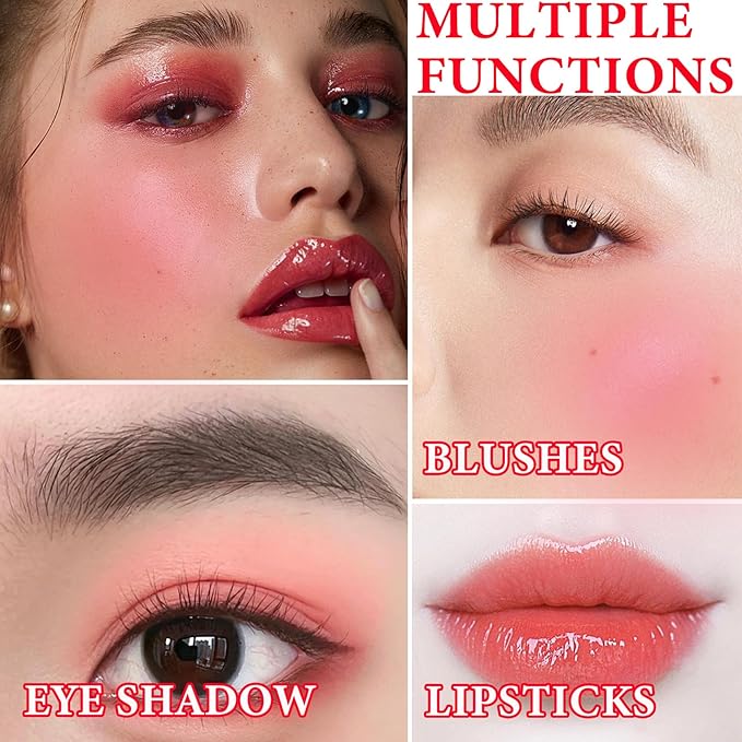 4Pcs Lip Tint Stain Set,Lip Stain Long Lasting Mini Liquid Lipstick,Non-sticky,Lightweight,Matte Velvet Lip & Cheek Tint,Moisturizing Waterproof Matte Finish Lip Makeup