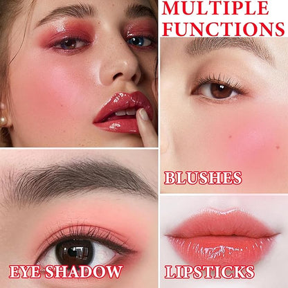 4Pcs Lip Tint Stain Set,Lip Stain Long Lasting Mini Liquid Lipstick,Non-sticky,Lightweight,Matte Velvet Lip & Cheek Tint,Moisturizing Waterproof Matte Finish Lip Makeup