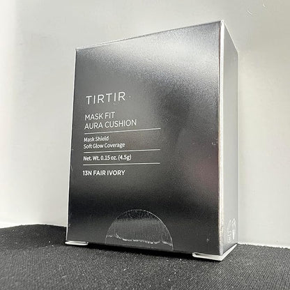 [*Mini Size*] TIRTIR Aura Glow Silver Cushion | Korean Cushion Foundation, (#13N Fair Ivory, 0.15 Fl Oz)