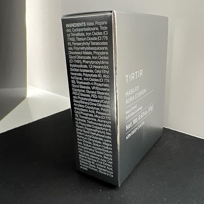 TIRTIR Mask Fit Aura Silver Cushion Foundation | Semi-glow Finish, Natural Coverage, Moisturizing, Lightweight, Korean cushion foundation (#43N Deep Cocoa, Full Size, 0.63 Fl Oz)