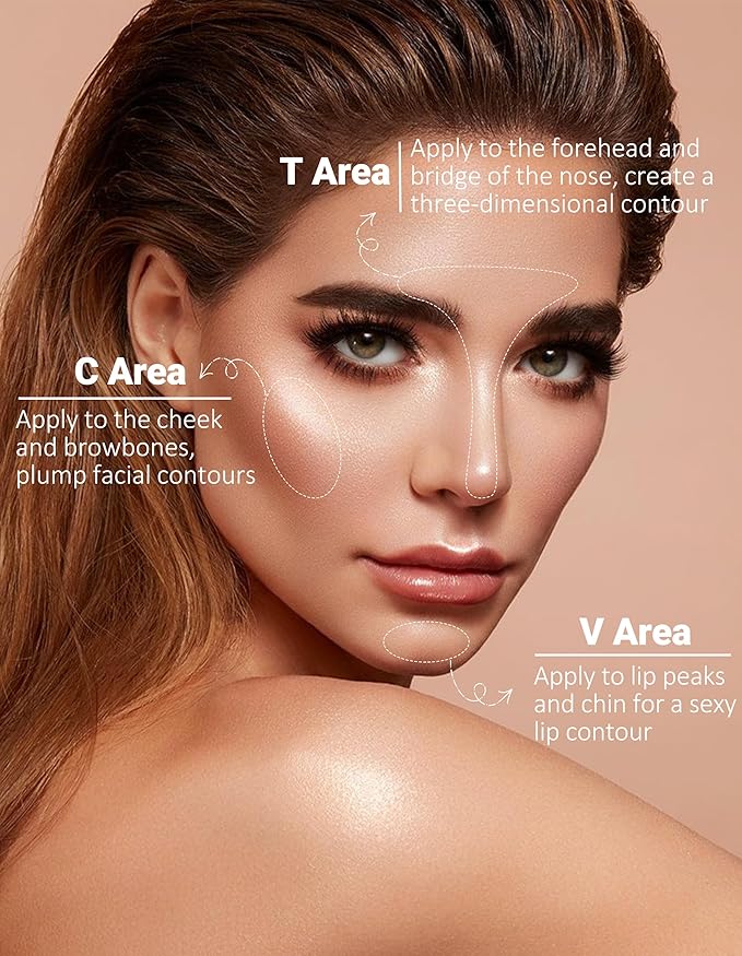 Erinde Shimmer Face Highlighter Makeup Powder, Cream to Powder Glow Finish, Lightweight & Healthy Radiance, Long Lasting Luminous Face Body Highlighter Makeup, 01 Pearlescent Moon