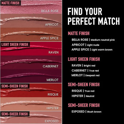Frankie Rose Long Lasting Lipstick for Women | Smudge Proof Lipstick Enriched with Jojoba Oil | Buildable Lip Colors, Suitable For All Skin Tones | Cruelty-Free Lip Makeup | Bella Rose