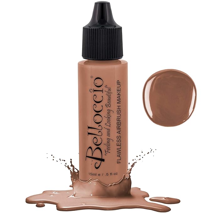 Belloccio's Professional Cosmetic Airbrush Makeup Foundation 1/2oz Bottle: Beige- Light-medium Pink Undertones