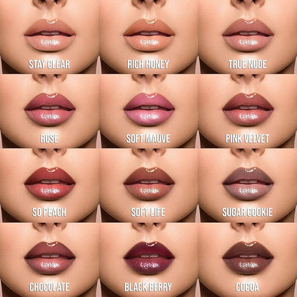 Juvia's Place Volumizing Gloss Sticks, Pink Velvet - Shiny Luscious Lips with Nourshing Hydration, Plumping Gloss, Lip Plumper Gloss, Plumping Lip Balm, Hydrating Lip Gloss