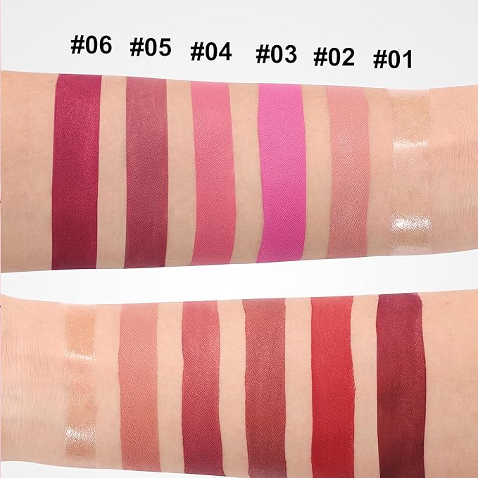 6PCS Diamond Lip Gloss Set, Matte & Pearlescent Finish, Long-Lasting Hydrating Lipstick, Non-Sticky, High-Pigment Formula for All-Day Wear, Shimmer & Velvet Effect (Diamond B, 1)