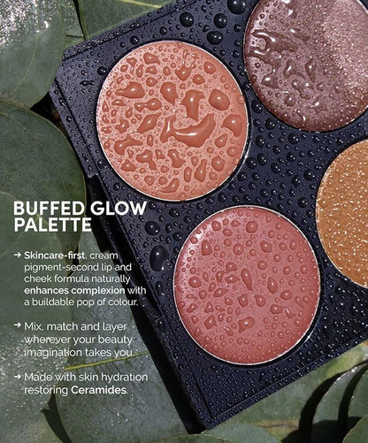 FITGLOW Beauty - Ceremide Cream Lip + Cheek Palette | Vegan, Woman-Owned Clean Beauty (Buffed Glow)