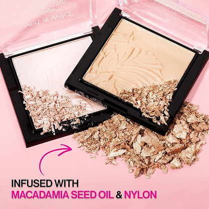 wet n wild MegaGlo Highlighting Powder, Highlighter Makeup, Shimmer Glow, Pink Rose Gold Bloom Time