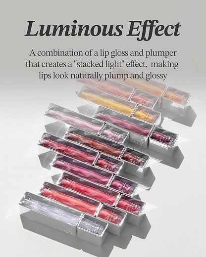 Glint Tint Glosser (Coral Reef, 0.09oz) - Hydartions, Moisturizing Plumping Lip Gloss with Radiant Shine, Long Lasting, Korean Skin Care. Provence Rose & Calendula Extract.