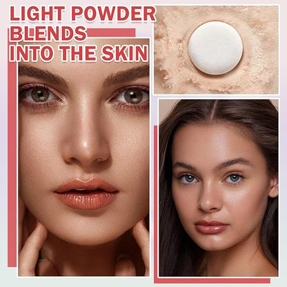 3PCS Loose Setting Powder Set,Lightweight Long Lasting Oil Control Loose Face Powder,Translucent Matte Drying Finishing Setting Powder for All Skin Types