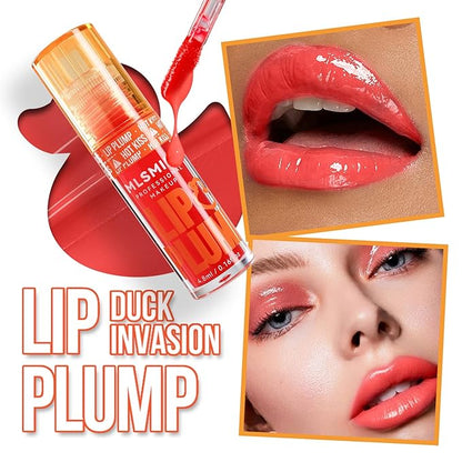 3 Colors Duck Lip Plumper Gloss,High Pigment Plumping Lip Gloss,Hydrating Lip Glow Oil, Lip Balm for women, Vegan Lip Makeup,Lip Stick Set for Women.Lip Care Oil Set.(Set A)
