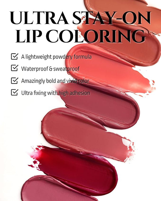 HEVVYMAKEUP Ultra Stay-On Lip Coloring Tint - Vibrant Matte Finish Lip Tint - Long Lasting Airy Weightless Lips with Perfect Fixing - Korean Lip Makeup, Boss Lady, 0.11 fl.oz.