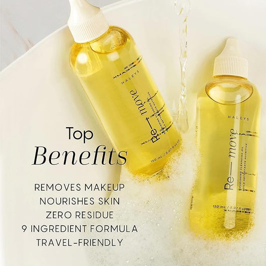 HALEYS Cleansing Oil, VEGAN KOREAN Formula, Removes Waterproof Makeup, Sunscreen, Impurities, Unclog pores, Gentle & Nourishing Makeup Removal with Olive Oil & Vitamin E - All Skin Types (Sensitive)