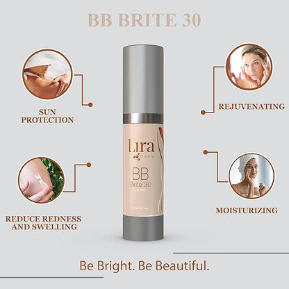 Lira Clinical BB - SPF 30 Tinted BB Cream with PSC & Vitamins - Full coverage - 0.7 fl oz. (BB Brite 30)