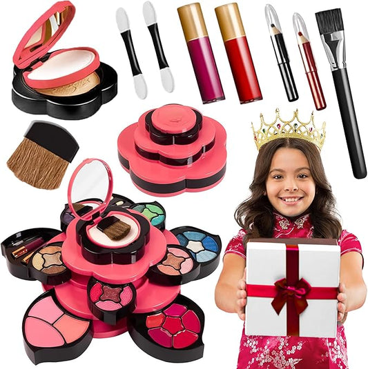 Toysical Flower Makeup Kit for Teens and 2-Tier Makeup for Teens - Gift Makeup Sets for Girls