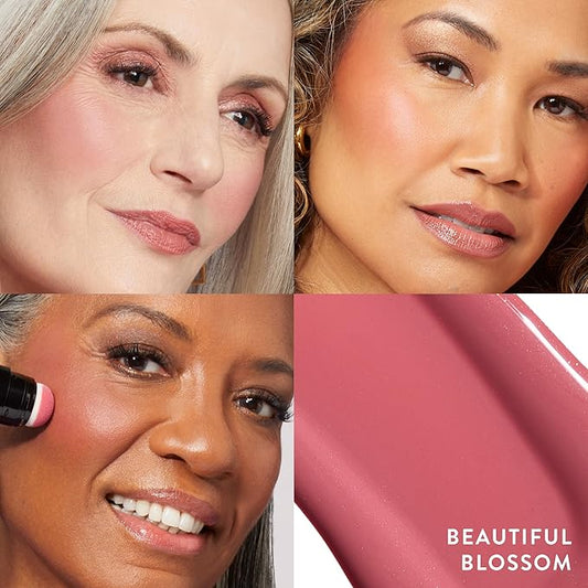 LAURA GELLER NEW YORK Serum Blush Tint, Lightweight Liquid Blush for Cheeks, Weightless Watercolor Sheer Finish, Beautiful Blossom