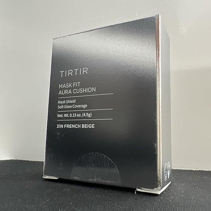 [*Mini Size*] TIRTIR Aura Glow Silver Cushion | Korean Cushion Foundation, (#31N French Beige, 0.15 Fl Oz)