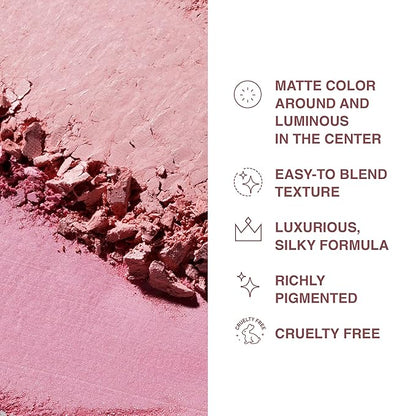 Powder Blush for Cheeks – Duo Aureole – High Pigmented Pink Blush with Matte Finish, Easy-to-Blend, 0.53 oz