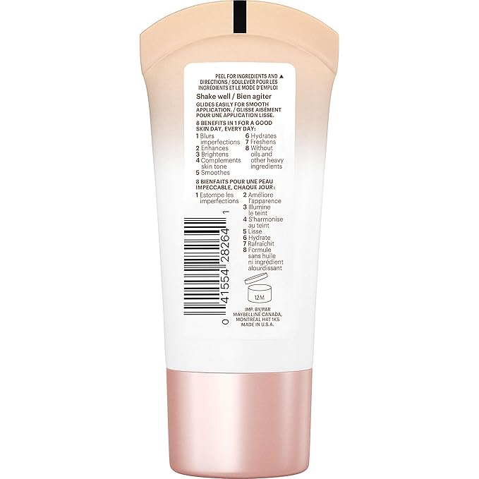 Maybelline Dream Fresh Skin Hydrating BB cream, 8-in-1 Skin Perfecting Beauty Balm with Broad Spectrum SPF 30, Sheer Tint Coverage, Oil-Free, Medium, 1 Fl Oz (Pack of 2)