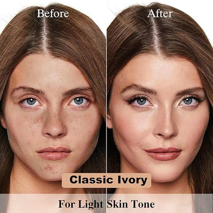 FV Moisturizing Foundation with Translucent Setting Powder, Long Lasting & Natural Finish, for Dry/Combination Skin, Nourishing Classic Ivory & Shimmer Sheer