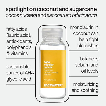 Facewater Coco Micellar Colada Refreshing Micellar Makeup Remover